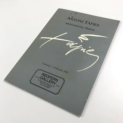 Folding card for Antoni Tapies Redfern Gallery 1992 | also typed insert for Antoni Tapies Sculpture Waddington Galleries 1991