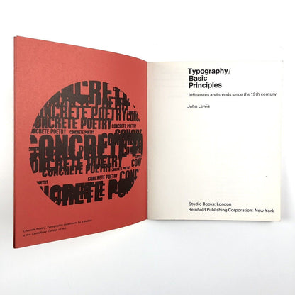 Typography Basic Principles. Influences and trends since the 19th century revised edition by John Lewis | Studio Vista, 1967