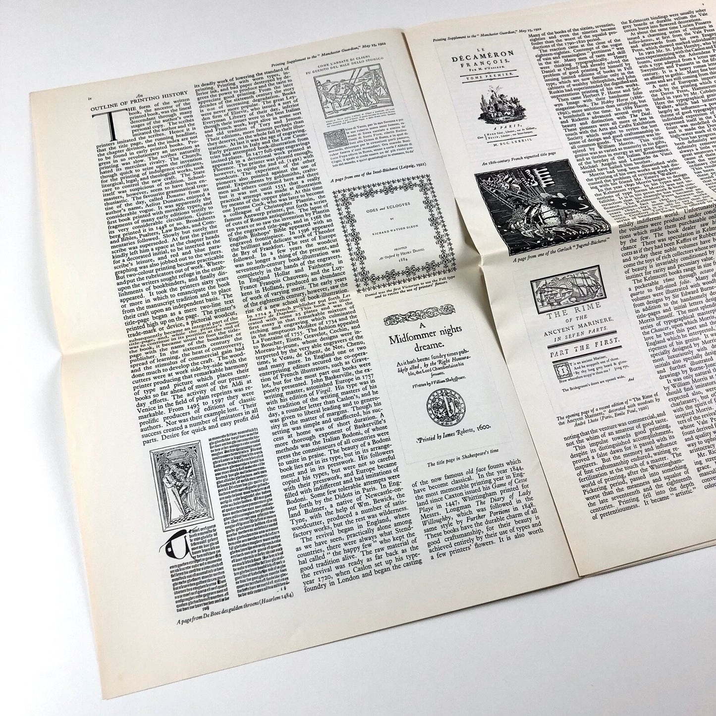 Printing Supplement – reproduction from 1922 Manchester Guardian, 1967 ATypI