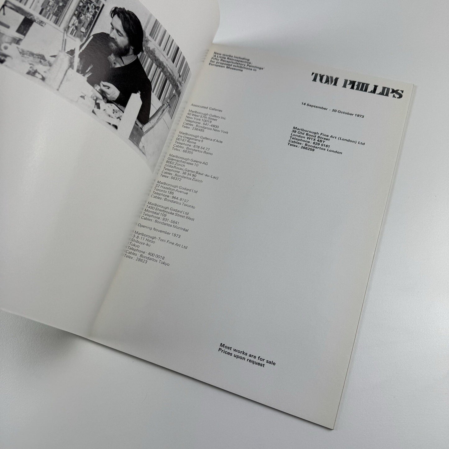 Tom Phillips | Marlborough Fine Art London exhibition catalogue, 1973