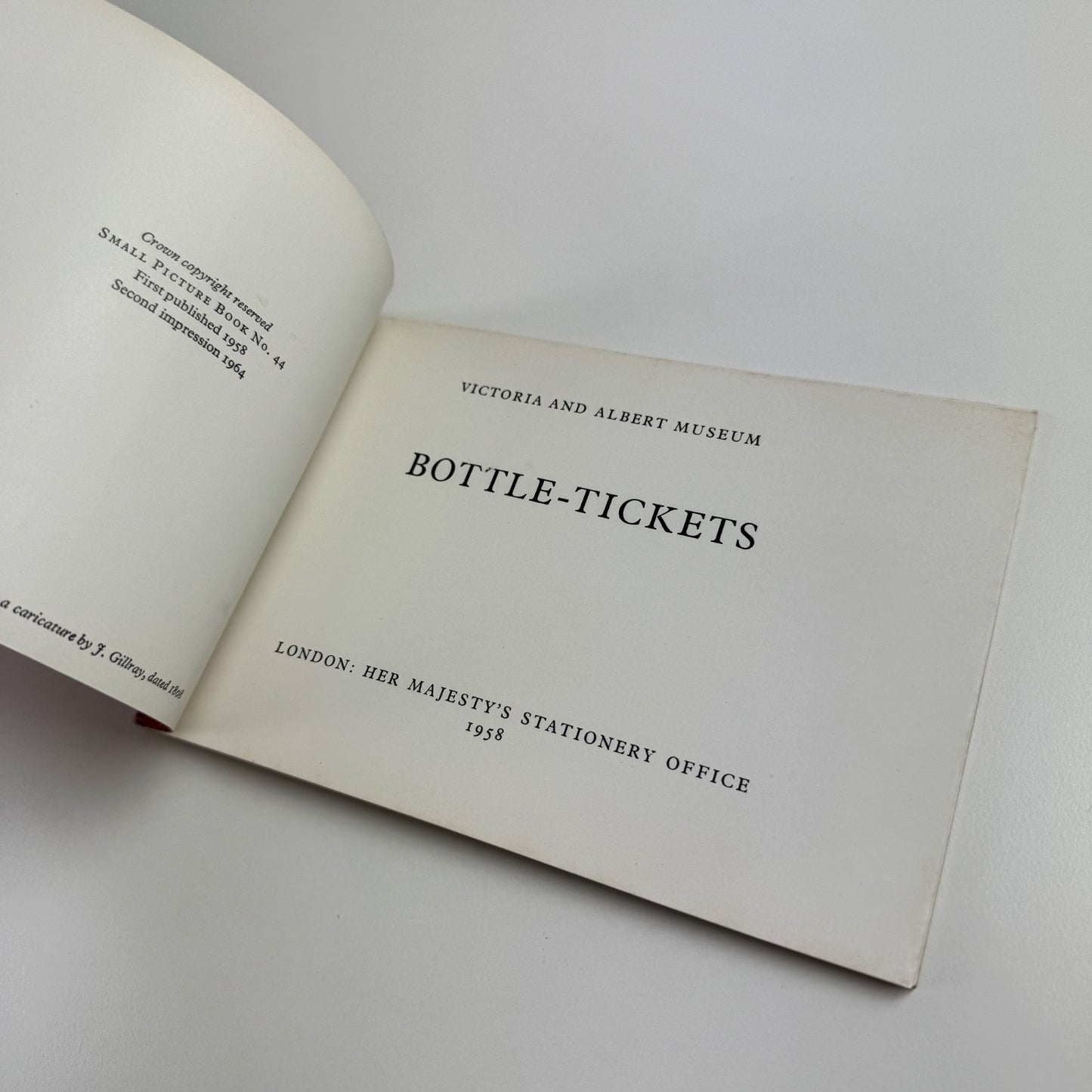 Bottle Tickets. Victoria and Albert Museum. Small Picture Book, No. 44