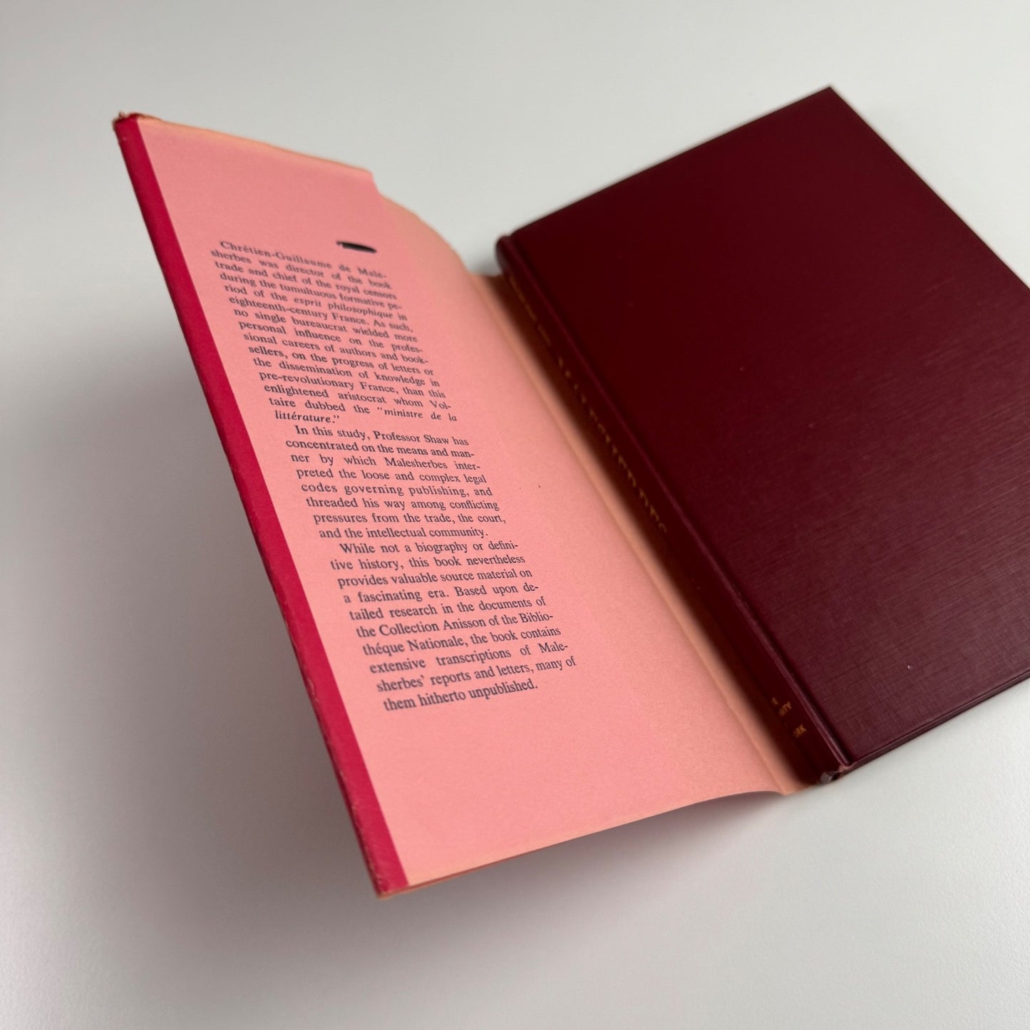 Problems and Policies of Malesherbes as Director de la Librairie in France by Edward P. Shaw | State University of New York, 1966