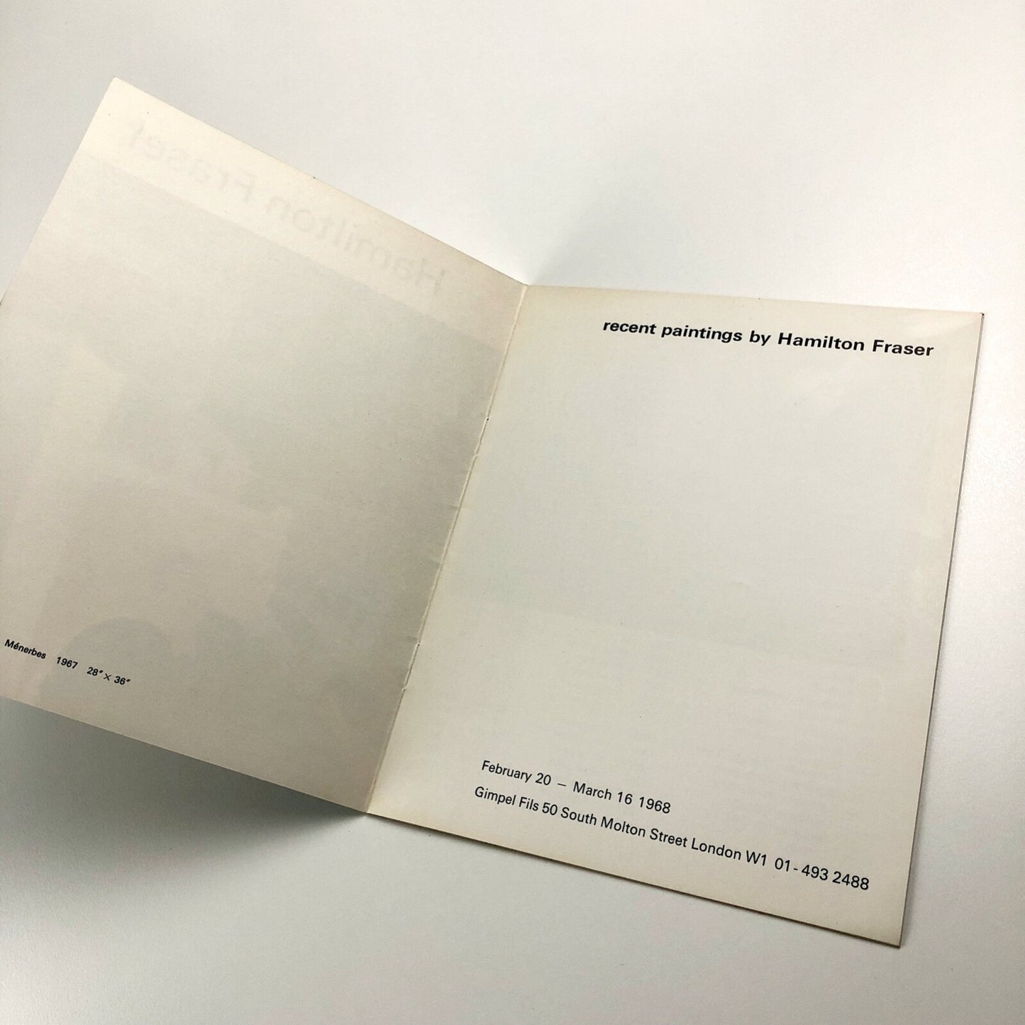 Hamilton Fraser – Recent Paintings | Gimpel Fils exhibition catalogue, 1968