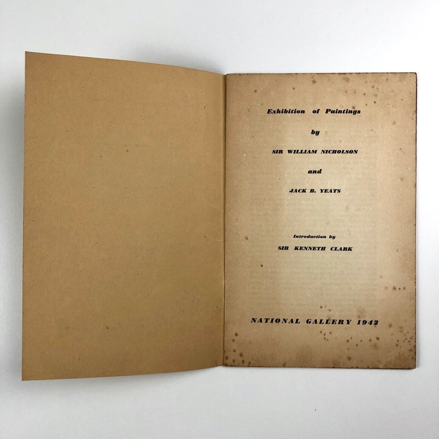 Exhibition of Paintings by Sir William Nicholson and Jack B. Yeats | National Gallery, 1942 | introduction Sir Kenneth Clark