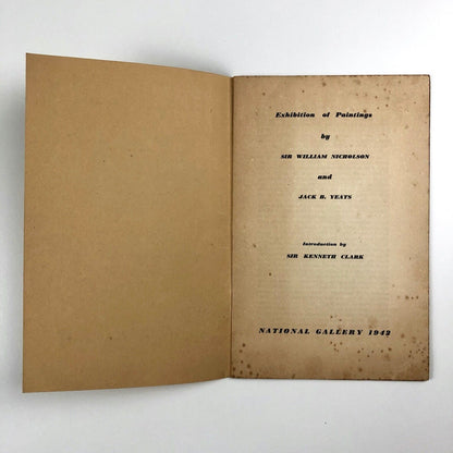 Exhibition of Paintings by Sir William Nicholson and Jack B. Yeats | National Gallery, 1942 | introduction Sir Kenneth Clark