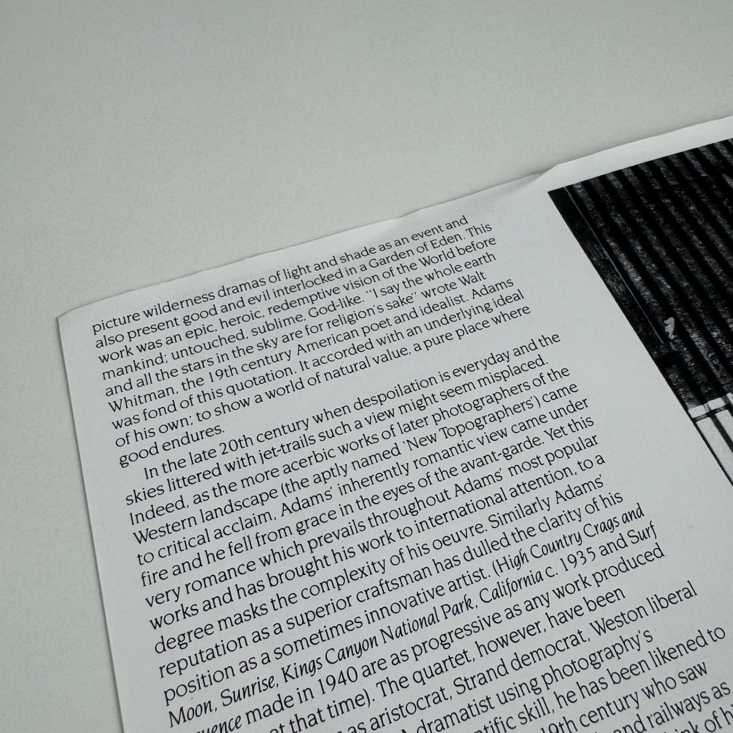 Leaflet for the exhibition Ansel Adams at The Barbican 1987