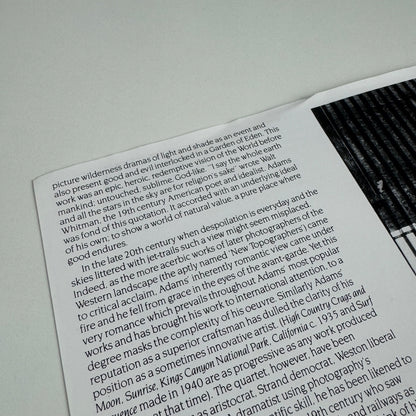 Leaflet for the exhibition Ansel Adams at The Barbican 1987