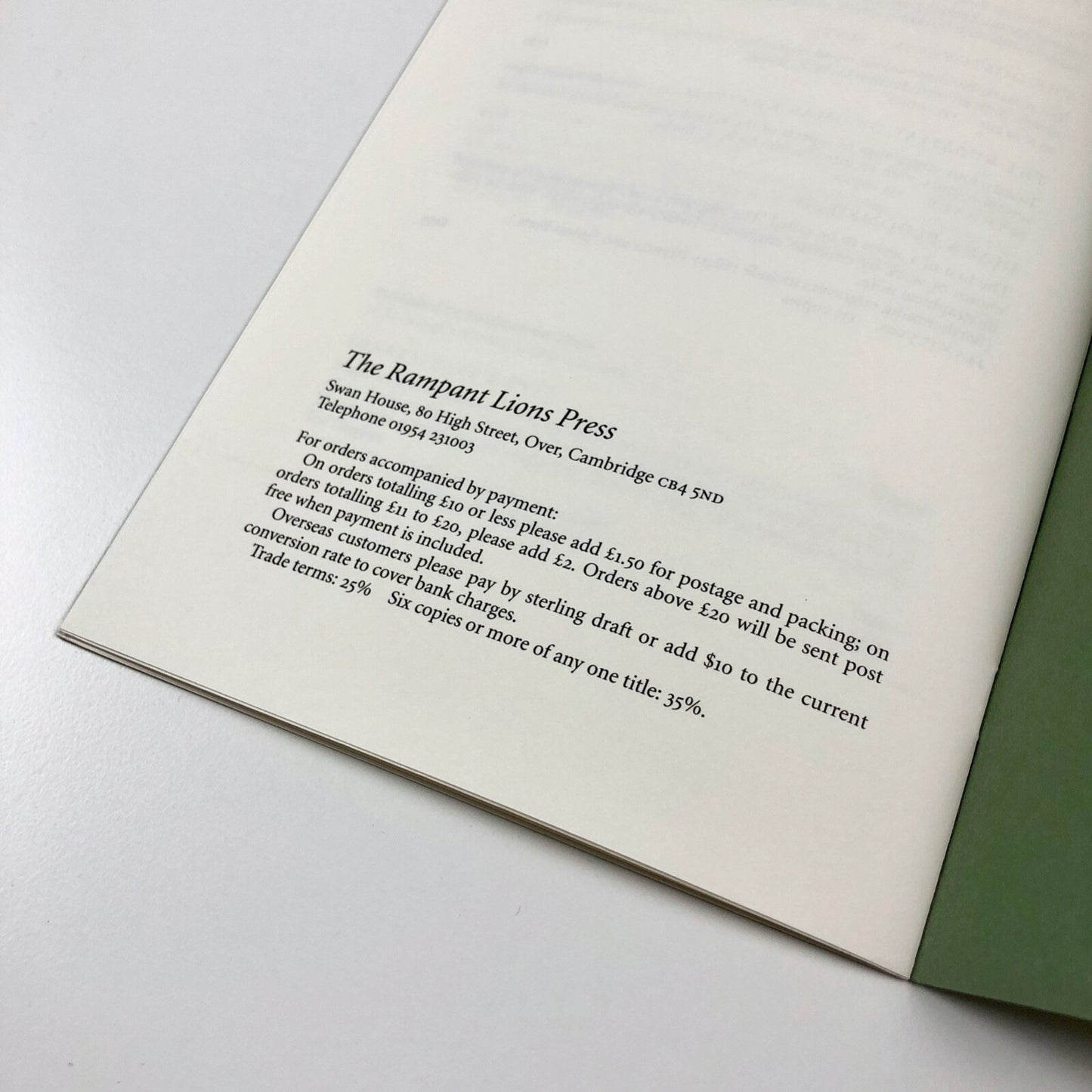 Rampant Lions Press Newsletter & Book List 1995