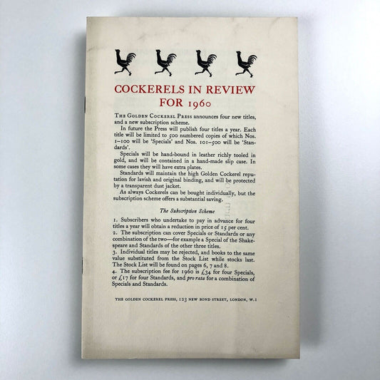 Cockerels in Review for 1960 | Golden Cockerel Press pamphlet