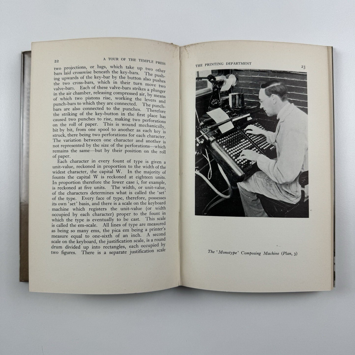 A Tour of The Temple Press. An account by James Thornton, MA of printing and binding books at the works of J.M. Dent & Sons Ltd, at Letchworth Garden City in Hertfordshire, 1935
