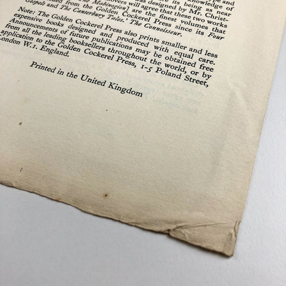 The Golden Cockerel Press The Mabinogion / Endymion promotional leaflet c.1947/8