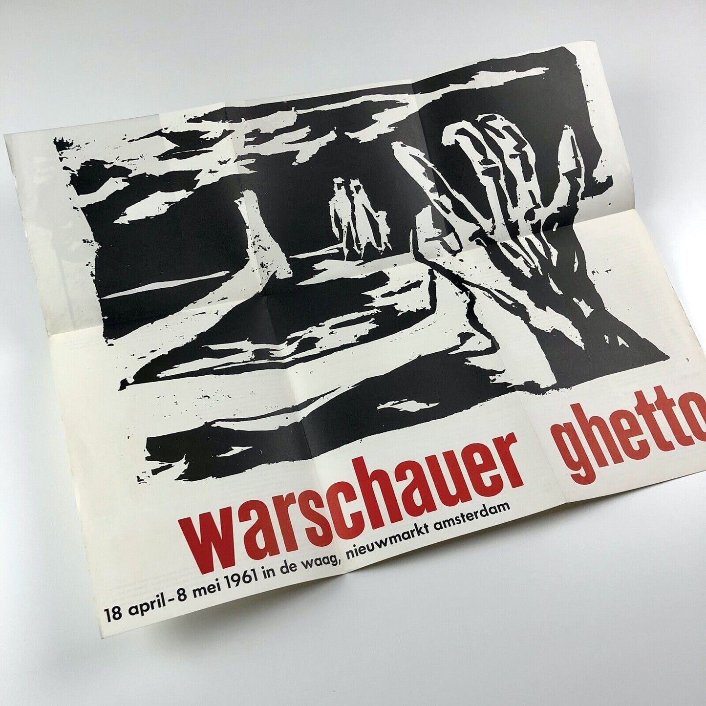 Warashauer Ghetto | Nieumarkt Amsterdam Stedelijk fold-out catalogue/poster 1961