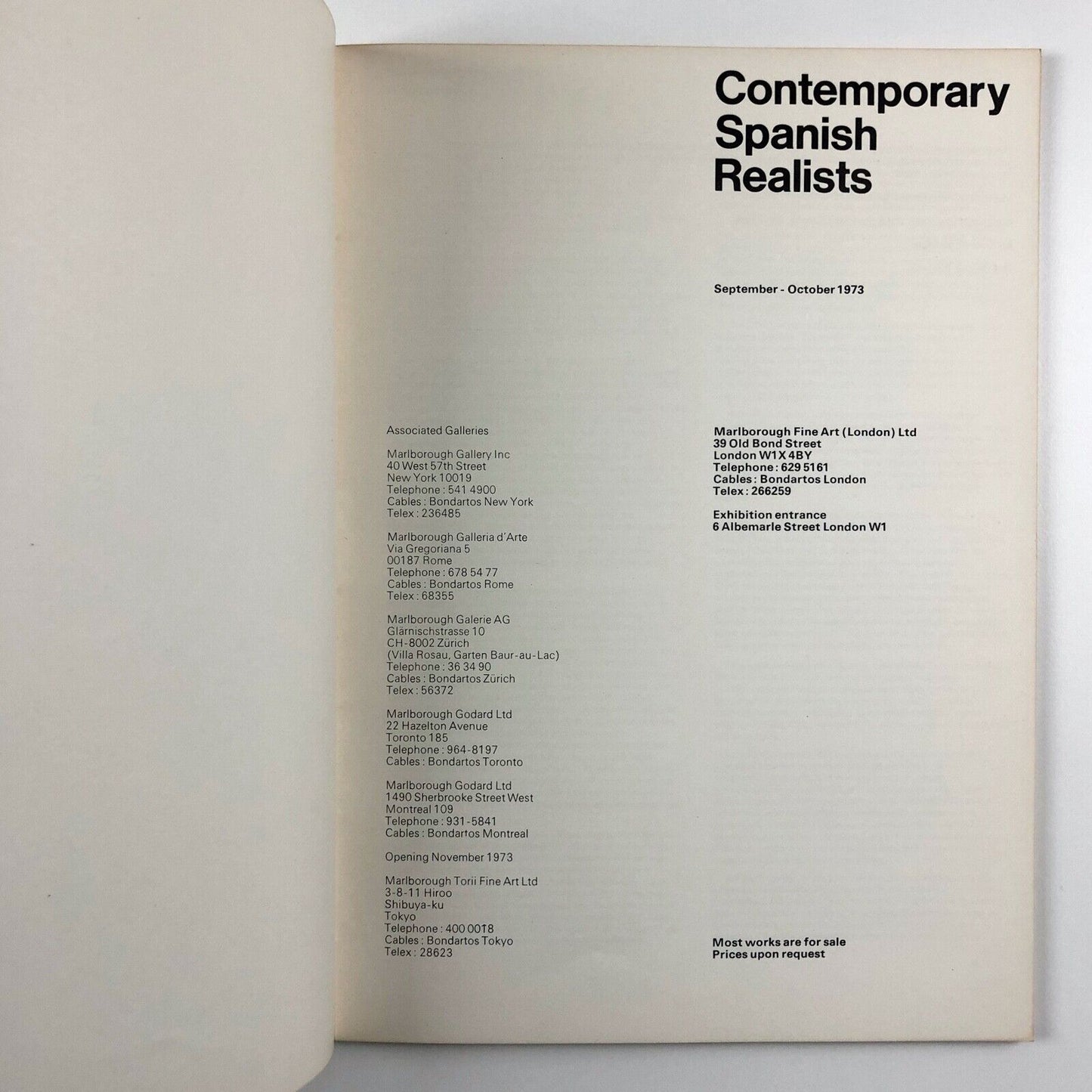 Contemporary Spanish Realists | Marlborough Fine Art (London) catalogue, 1973 - catalogue design by Gordon House