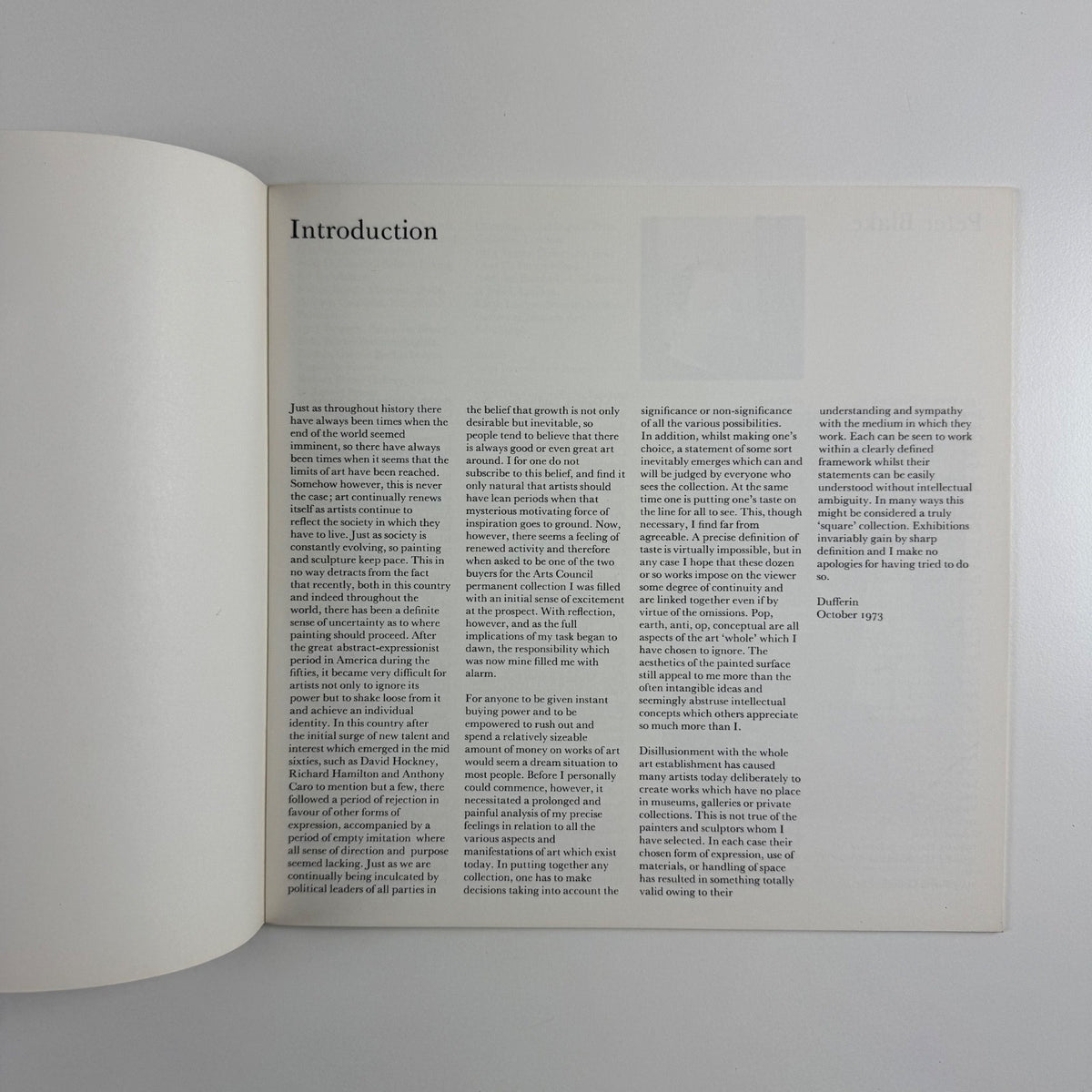 Square collection: works bought for the Arts Council by Lord Dufferin 1973