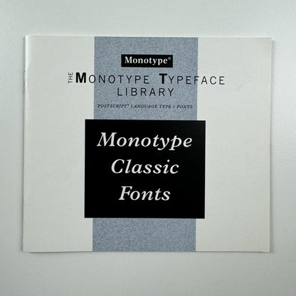 Monotype Type Face Library – Classic Fonts | Small booklet, undated