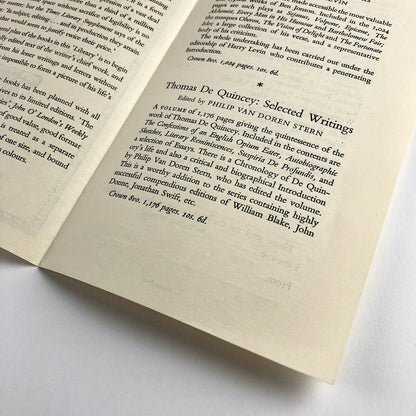 Two New Authors in the Nonesuch Press Library: Ben Jonson, Thomas De Quincey 1939 | Promotional leaflet