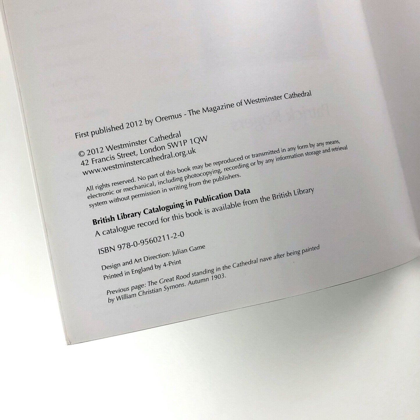 Westminster Cathedral – An Illustrated History by Patrick Rogers | Oremus, 2012