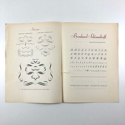Bernhard-Schönschrift zart und kräftig type specimen folder and inserts | design by Lucian Bernhard | Bauersche Giesserei, undated