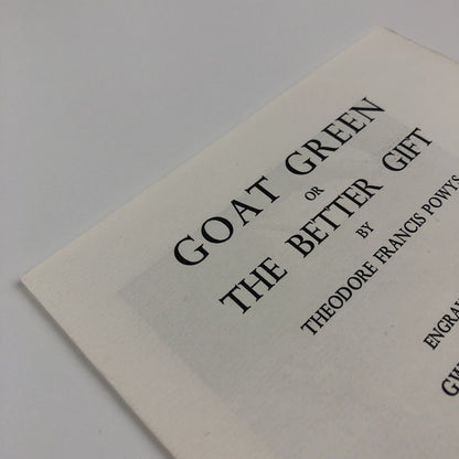 Prospectus leaflet – Goat Green or The Better Gift, Gwenda Morgan | Golden Cockerel Press, 1937