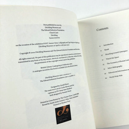 Font. Sumner Stone, Calligraphy & Type Design in a Digital Age | Ditchling, 2000