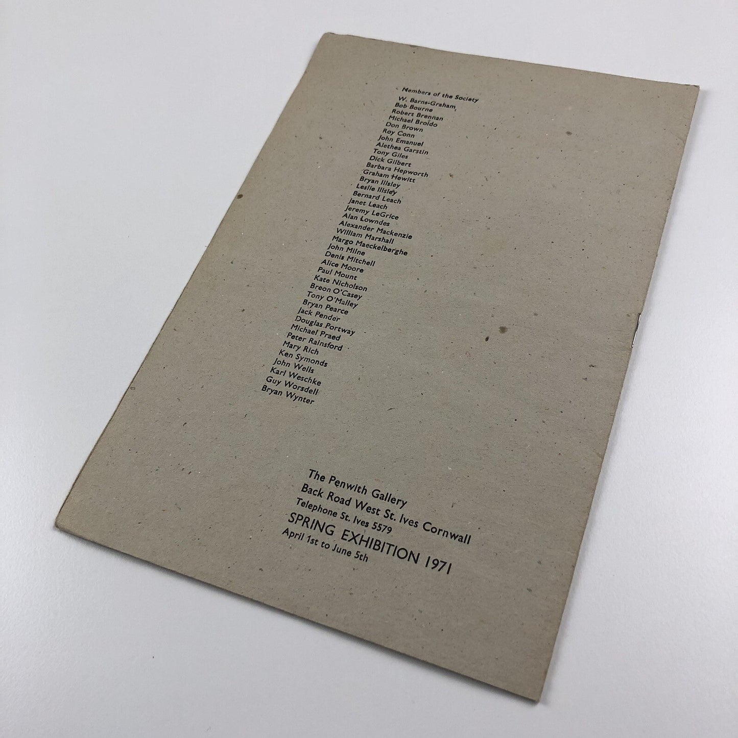 Catalogue – Penwith Spring exhibition 1971 | The Penwith Society of Arts