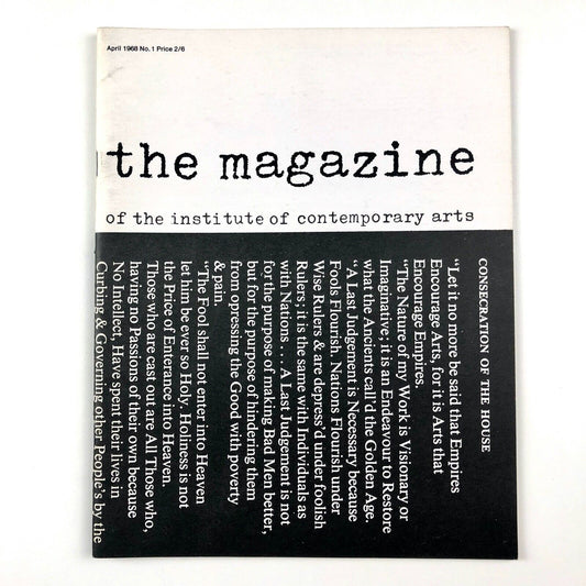 The Magazine of the Institute of Contemporary Arts | April 1968 No.1
