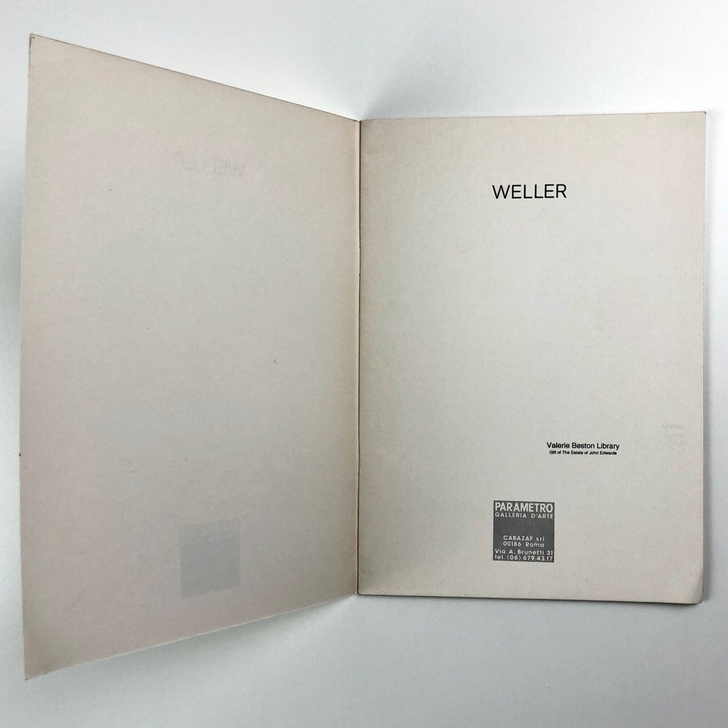 [Simona] Weller | Parametro Galleria d’Arte, Rome 1976 catalogue booklet