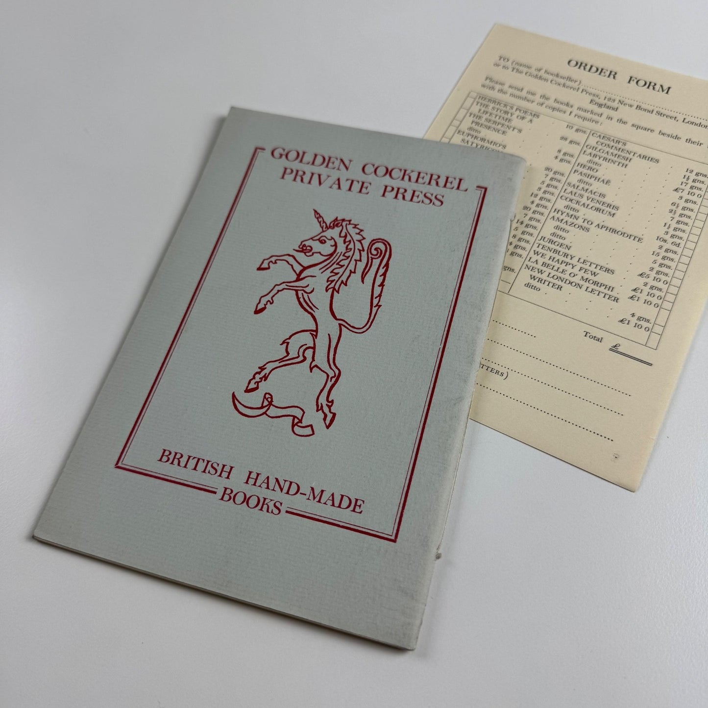 Golden Cockerel Private Press British Hand-made books. Spring 1955
