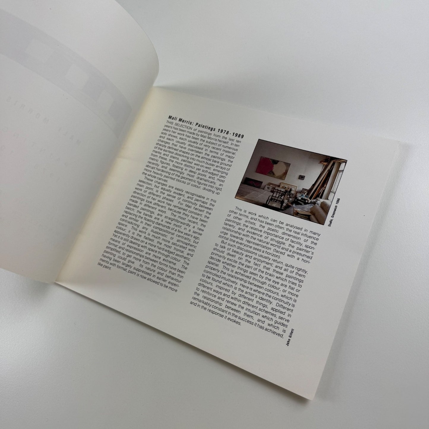 Leaflet Mali Morris. Paintings 1978-1989 The Winchester Gallery 1989