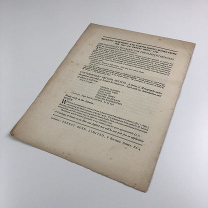 Prospectus for Degas by Julius Meier-Graefe | J. Holroyd Reece | Ernest Benn 1923