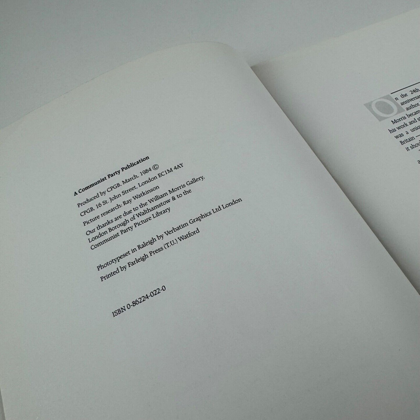 William Morris Now. Socialism by Design by Roger Simon | Communist Party Publication, 1984