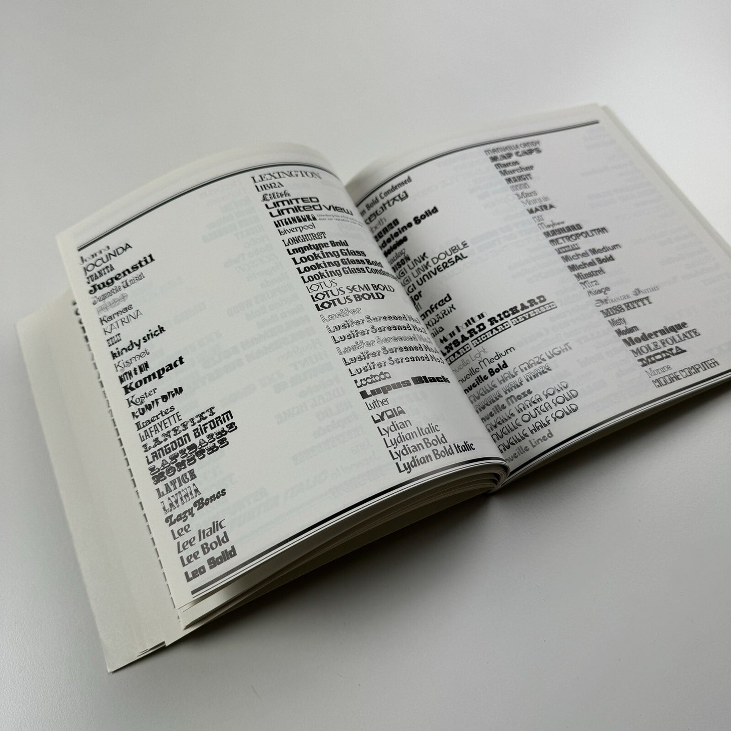 Headline Typefaces – Equation Graphics Ltd London | Type specimen booklet, undated