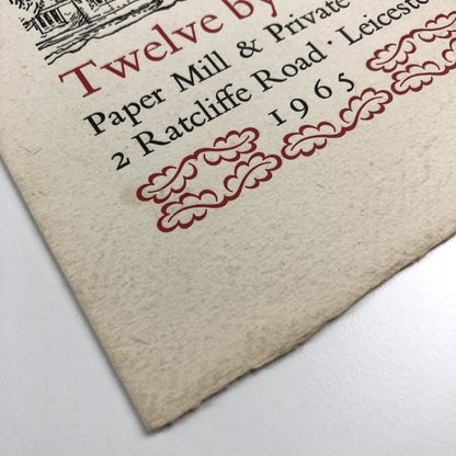 Prospectus – ‘The Paper Makers Craft’ | Will Carter | Twelve by Eight Press 1965