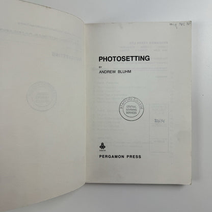 Photosetting by Andrew Bluhm | Pergamon Press, 1968