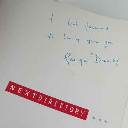 Next Directory catalogues numbers 1 to 6 1988 to 1990 one signed George Davies