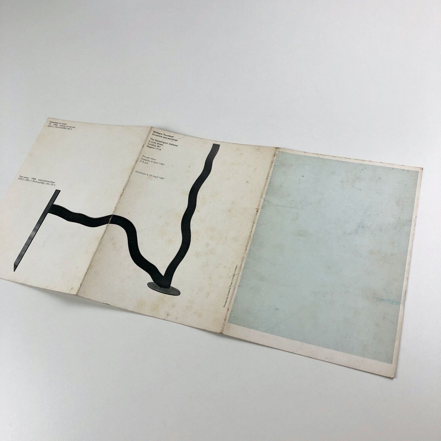 William Turnbull Sculpture and paintings | The Waddington Galleries 6-page card, 1967