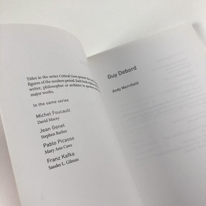 Guy Debord by Andy Merrifield. Critical Lives. Reaktion Books, 2005