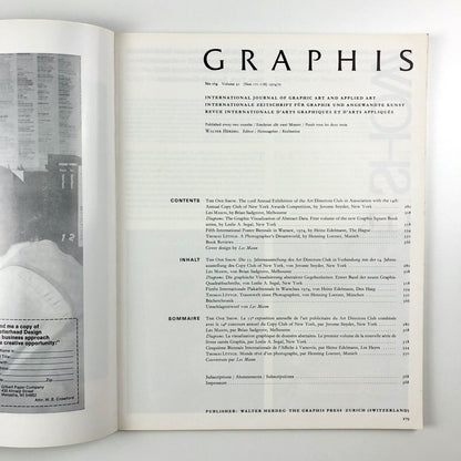 Graphis journal No 174 Vol 30 1974/75. Graphis Press Corp