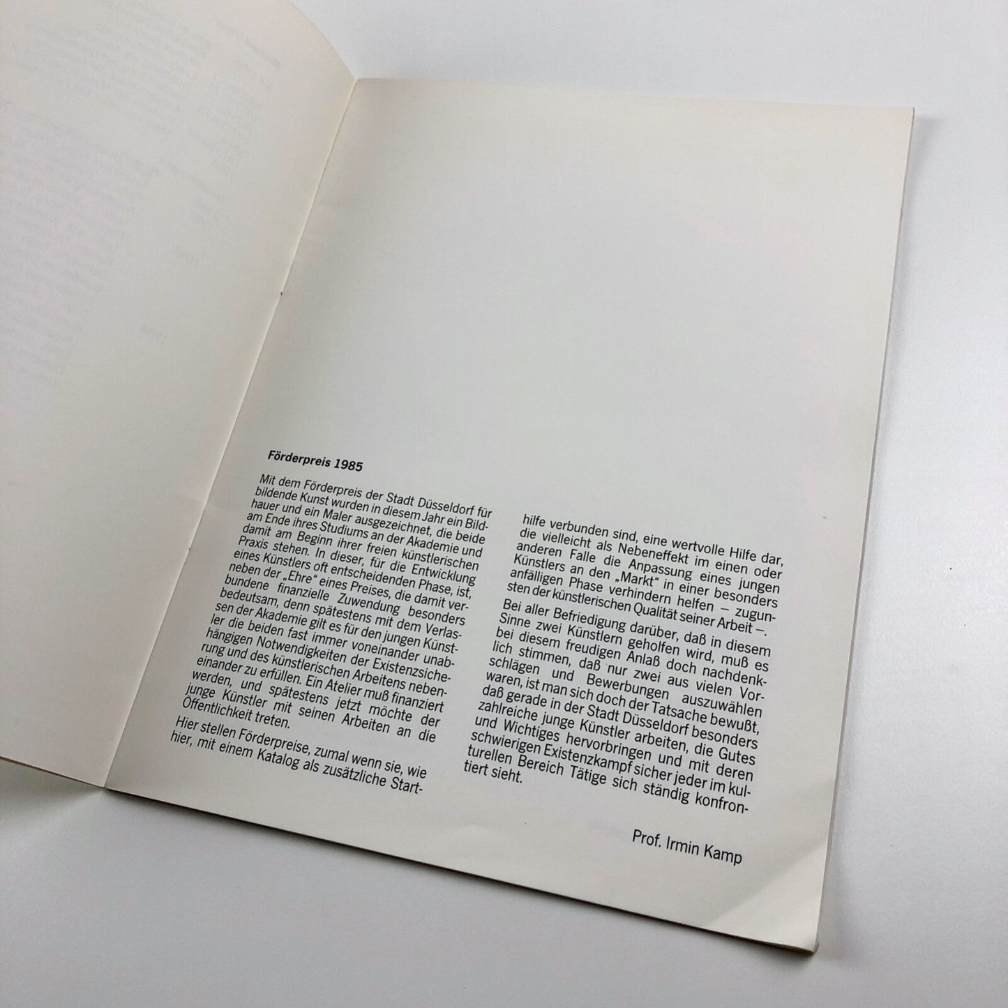 Michael Irmer – Kulturamt der Stadt Dusseldorf | Exhibition catalogue, 1985