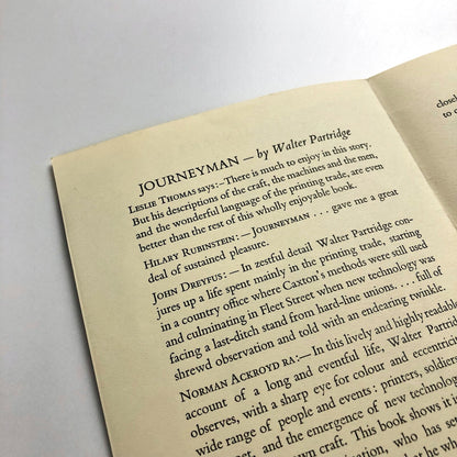 Journeyman by Walter Partridge | 4-page leaflet for publication by Perdix Press