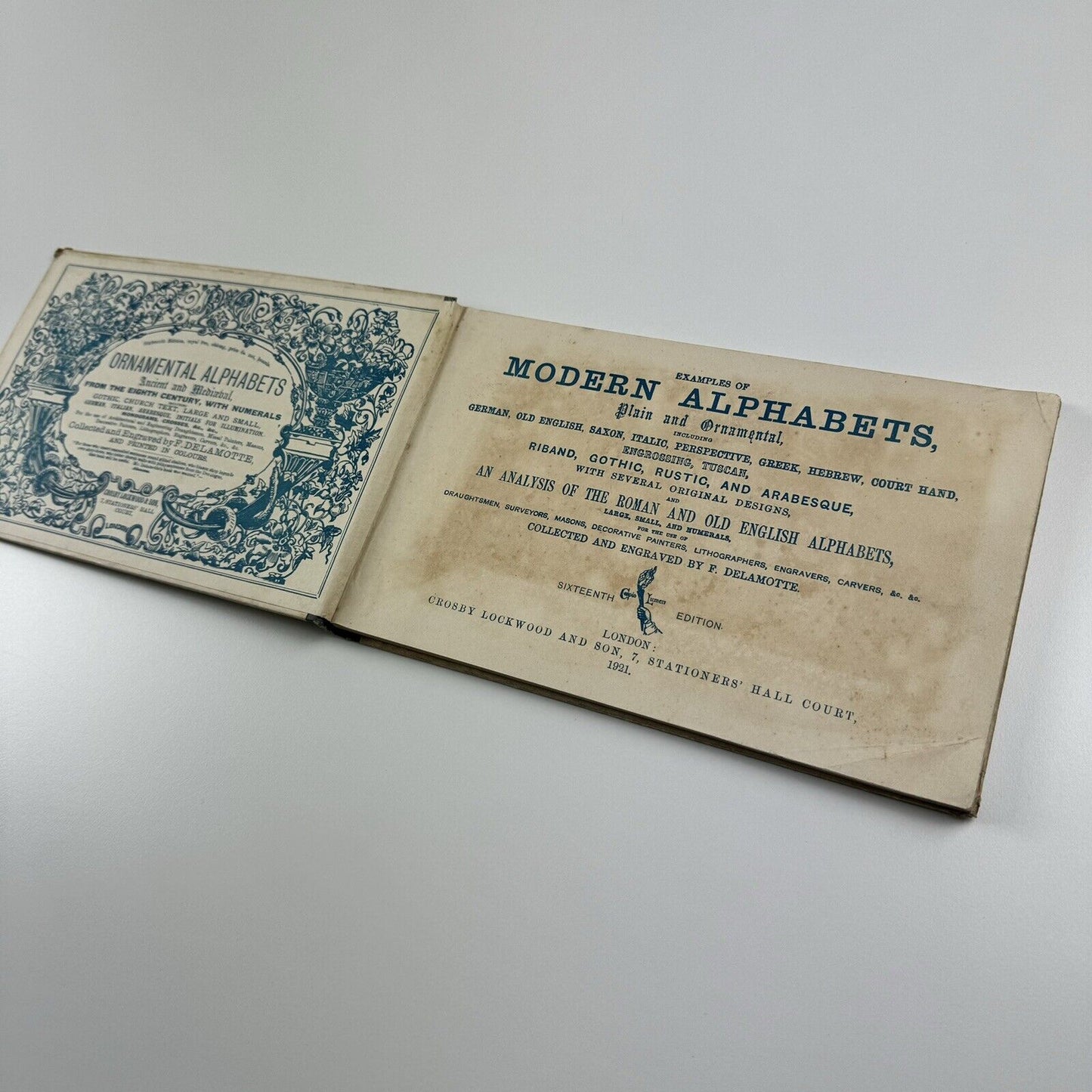Examples of Modern Alphabets Plain and Ornamental Delamotte Crosby Lockwood 1921
