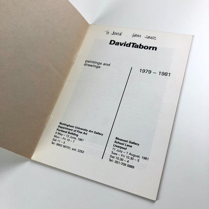 David Taborn – Paintings & Drawings | Nottingham University, Bluecoat Gallery 1981 | Catalogue and related ephemera