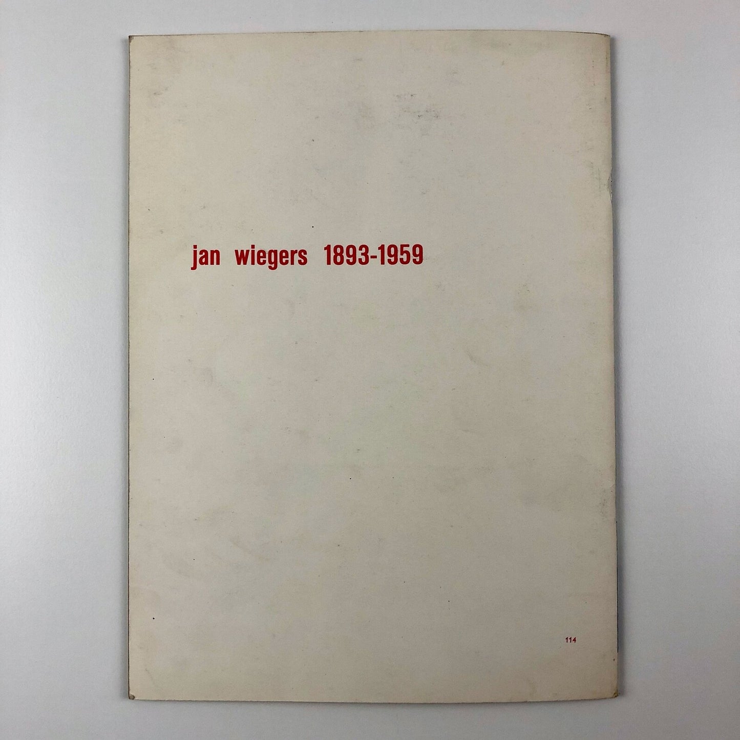 Jan Wiegers 1893-1959 | Stedelijk Museum exhibition catalogue, 1961