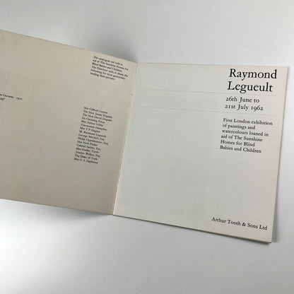 Raymond-Jean Legueult – First London Exhibition of paintings... The Sunshine Homes | Arthur Tooth 1962