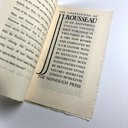 Prospectus for Rousseau’s Confessions | Nonesuch Press, 1938