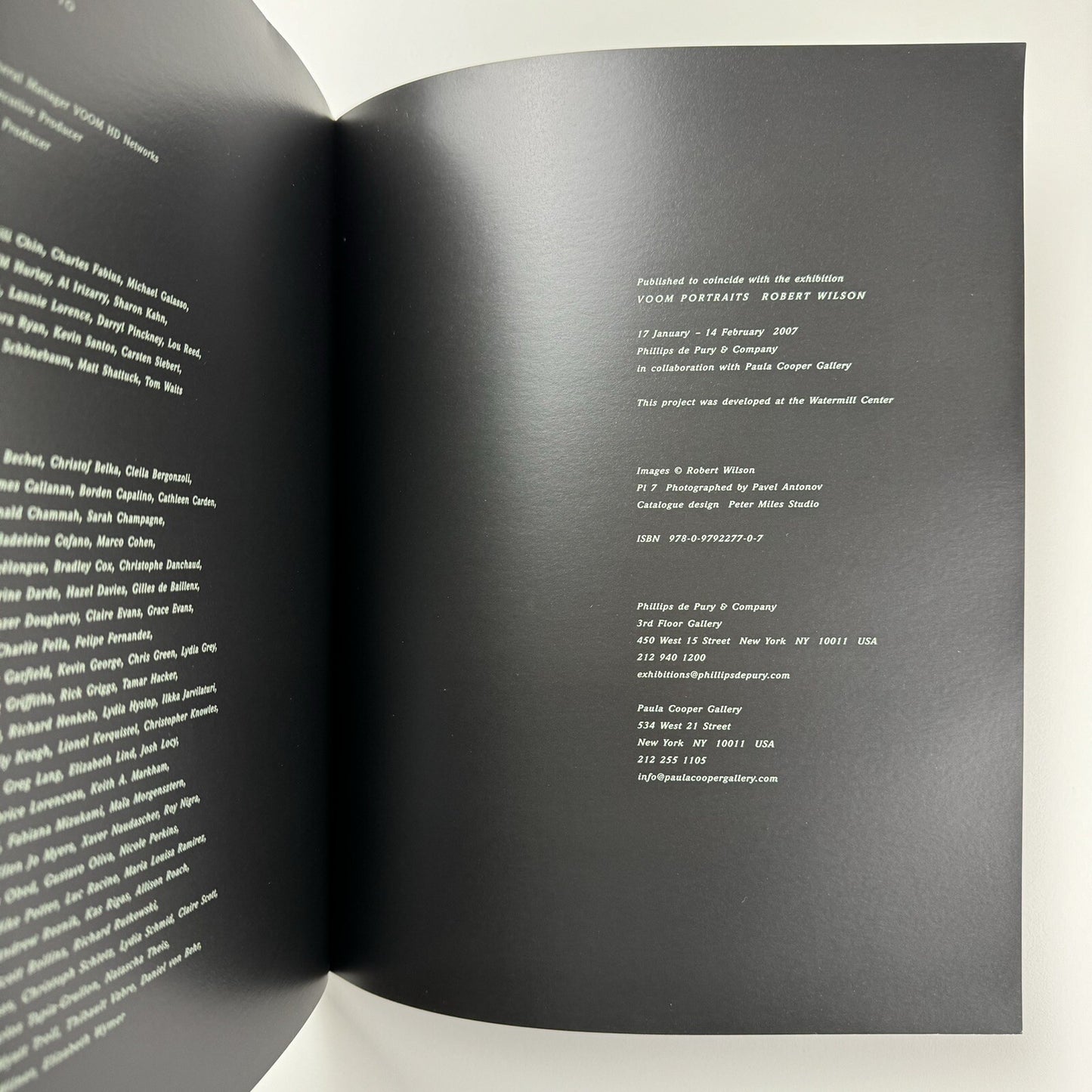 Voom Portraits. Robert Wilson | Phillips de Pury, Paula Cooper Gallery, 2007 catalogue