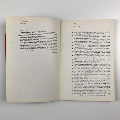Nowa typografia 1920-1940 Cseska Ksiazka Okresu Konstruktyvizmu | edited by Jan Rous | Muzeum Narodowe we Wrocławiu,  1980