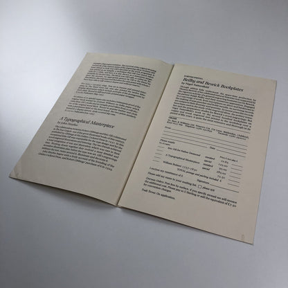 Promotional leaflet – Bain & Williams publications 1993 | Eric Gill, John Dreyfus