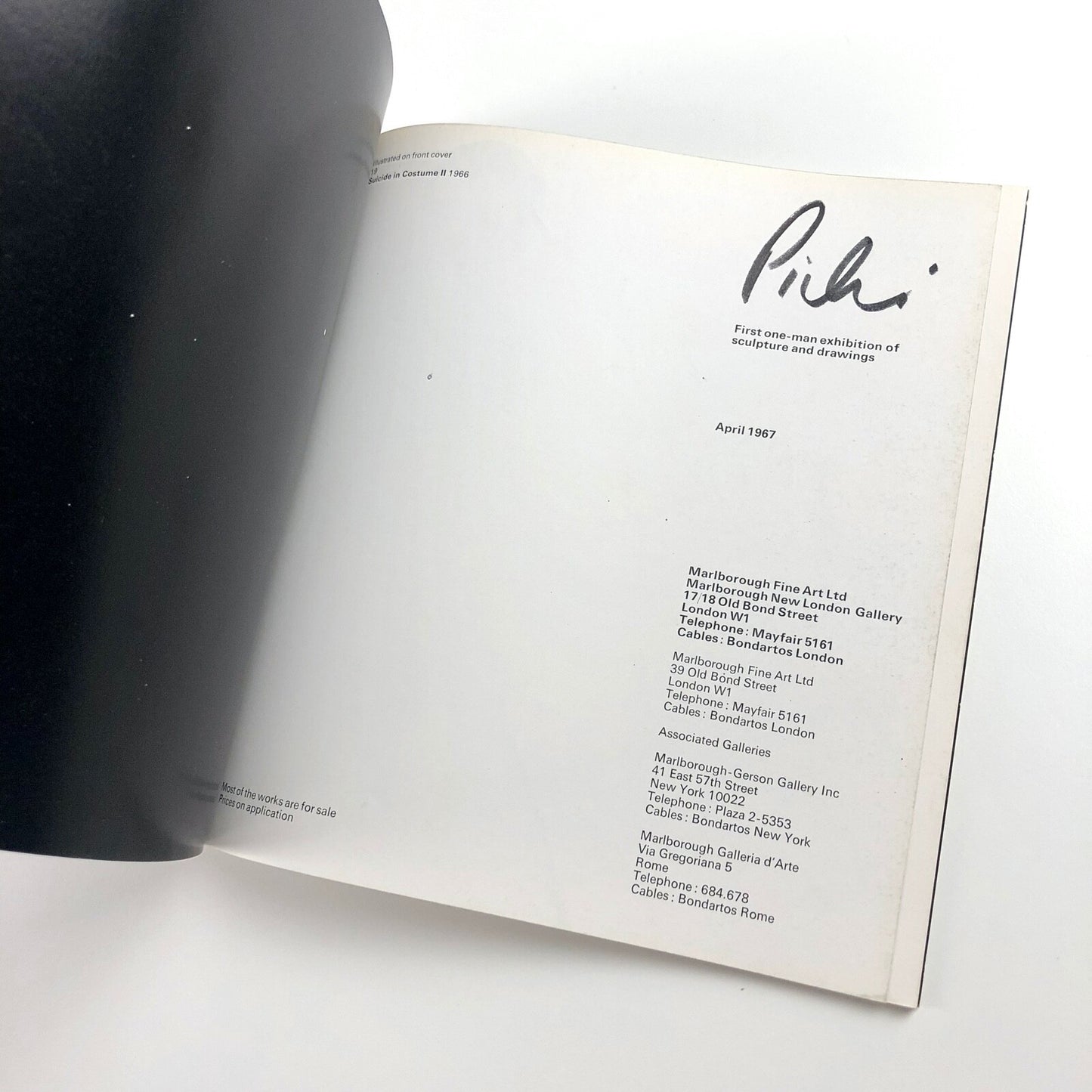 Roland Piché – first one man exhibition | Marlborough catalogue, April 1967