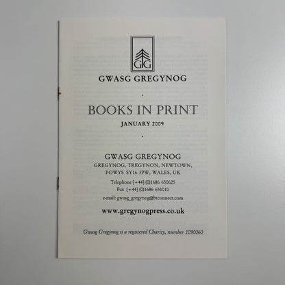 Leaflet Gwasg Gregynog | Books in Print January 2009